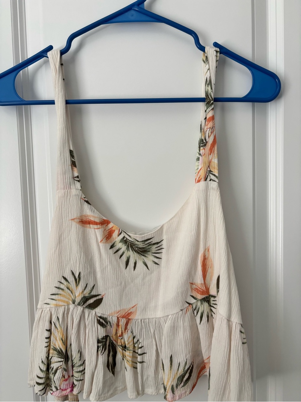 Floral Cream Ruffle-Trim Camisole Tank